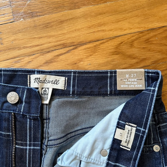 NWT Madewell Perfect Vintage Wide Leg Jeans in Windowpane - Picture 5 of 8